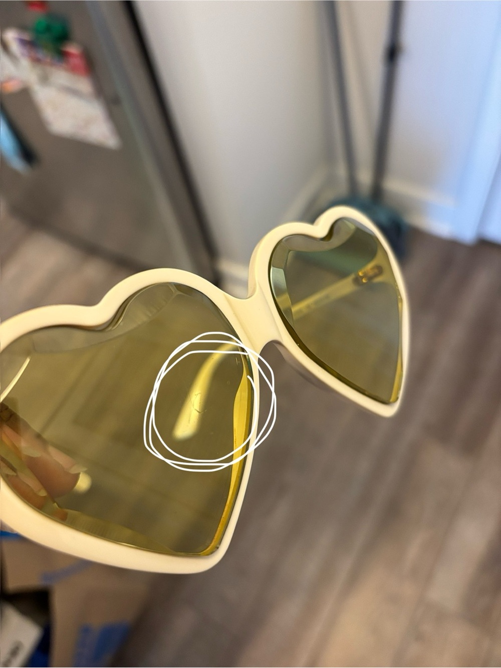 Gucci Heart Sunglasses with Yellow Lenses - Picture 9 of 10